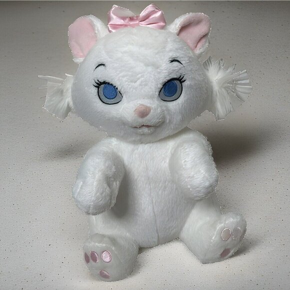 Disney Parks Marie Aristocats Plush Toy 8" White & Pink Baby Stuffed Animal - Picture 1 of 16